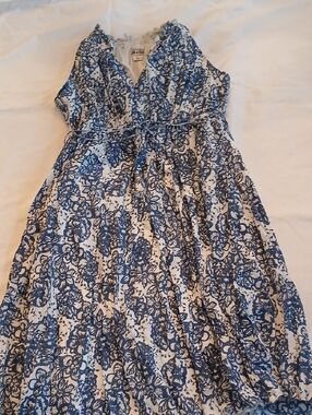 Converse Blue and White Floral Sleeveless  Dress